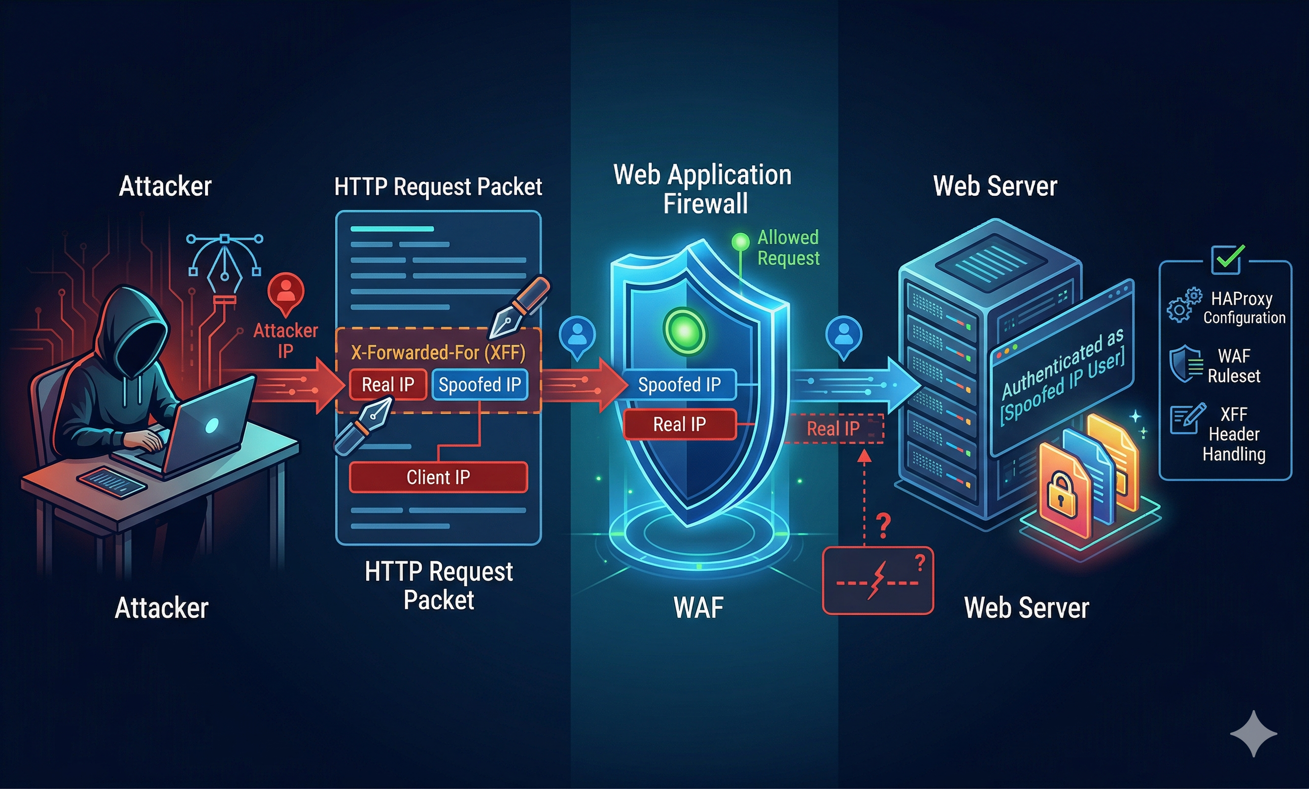 공격자는 왜 X-Forwarded-For를 조작하는가 — 웹방화벽이 놓치기 쉬운 실제 IP 우회 문제